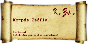 Korpás Zsófia névjegykártya