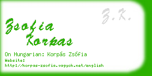 zsofia korpas business card